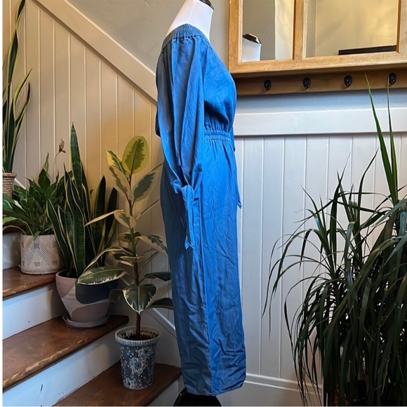 MICHAEL Michael Kors Light Cadet Wash One-Shoulder Women Jumpsuit - Picture 10 of 15